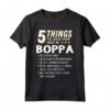 Divertente 5 Cose Nonno Boppa - Pazzo Idea Regalo Maglietta per Nipoti - Regalo Umoristico per Compleanno o Festa del Papà