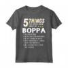 Divertente 5 Cose Nonno Boppa - Pazzo Idea Regalo Maglietta per Nipoti - Regalo Umoristico per Compleanno o Festa del Papà