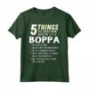Divertente 5 Cose Nonno Boppa - Pazzo Idea Regalo Maglietta per Nipoti - Regalo Umoristico per Compleanno o Festa del Papà