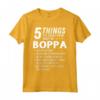 Divertente 5 Cose Nonno Boppa - Pazzo Idea Regalo Maglietta per Nipoti - Regalo Umoristico per Compleanno o Festa del Papà