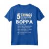 Divertente 5 Cose Nonno Boppa - Pazzo Idea Regalo Maglietta per Nipoti - Regalo Umoristico per Compleanno o Festa del Papà