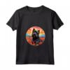 Donna Carino Bouvier des Flandres Fiore Montagna Tramonto Cucciolo Cane Maglietta con Collo a V - Design Unico per Amanti dei Cani e della Natura