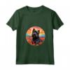 Donna Carino Bouvier des Flandres Fiore Montagna Tramonto Cucciolo Cane Maglietta con Collo a V - Design Unico per Amanti dei Cani e della Natura