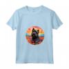 Donna Carino Bouvier des Flandres Fiore Montagna Tramonto Cucciolo Cane Maglietta con Collo a V - Design Unico per Amanti dei Cani e della Natura