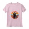 Donna Carino Bouvier des Flandres Fiore Montagna Tramonto Cucciolo Cane Maglietta con Collo a V - Design Unico per Amanti dei Cani e della Natura