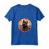 Donna Carino Bouvier des Flandres Fiore Montagna Tramonto Cucciolo Cane Maglietta con Collo a V - Design Unico per Amanti dei Cani e della Natura