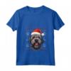 Bouvier Des Flandres Cappello di Babbo Natale Divertente - Maglietta per Mamma e Papà con Collo a V - Ideale per Natale o Compleanni