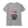 Bouvier Des Flandres Cappello di Babbo Natale Divertente - Maglietta per Mamma e Papà con Collo a V - Ideale per Natale o Compleanni