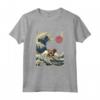 Bouvier Des Flandres Giapponese Kanagawa Wave Divertente Surf Cane Maglietta - Regalo Unico per Proprietari di Bouvier Des Flandres