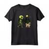 Divertente Bouvier des Flandres Alien Walking UFO Pet Dog Mamma Papà Maglietta - Regalo Unico per Amanti dei Cani e degli UFO - Ideale per Natale o Compleanni