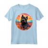 Carino Bouvier des Flandres Fiore Montagna Tramonto Cucciolo Cane Maglietta - Amore incondizionato per il tuo Bouvier des Flandres e la natura