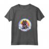 Donna Carino Bouvier des Flandres Colorful Rainbow Kawaii Puppy Dog Maglietta con Collo a V - Felicità tra le Nuvole - Ideale per Amanti dei Cani Bouvier des Flandres