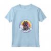 Donna Carino Bouvier des Flandres Colorful Rainbow Kawaii Puppy Dog Maglietta con Collo a V - Felicità tra le Nuvole - Ideale per Amanti dei Cani Bouvier des Flandres