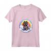 Donna Carino Bouvier des Flandres Colorful Rainbow Kawaii Puppy Dog Maglietta con Collo a V - Felicità tra le Nuvole - Ideale per Amanti dei Cani Bouvier des Flandres