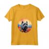 Donna Colorato Cucciolo di Cane Bouvier des Flandres Flower Mountain Maglietta con Collo a V - Ideale per Amanti dei Cani e della Natura