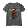Ugly Christmas Boykin Spaniel Natale Maglietta - Regalo Divertente per Amanti dei Cani - Design Xmas Santa Hat