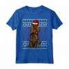 Ugly Christmas Boykin Spaniel Natale Maglietta - Regalo Divertente per Amanti dei Cani - Design Xmas Santa Hat