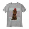 Ugly Christmas Boykin Spaniel Natale Maglietta - Regalo Divertente per Amanti dei Cani - Design Xmas Santa Hat