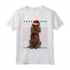 Ugly Christmas Boykin Spaniel Natale Maglietta - Regalo Divertente per Amanti dei Cani - Design Xmas Santa Hat