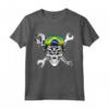 Brasiliano Biker Skull Moto Bandiera Brasile - Maglietta Patriottica per Motociclisti - Orgoglio e Passione