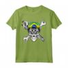 Brasiliano Biker Skull Moto Bandiera Brasile - Maglietta Patriottica per Motociclisti - Orgoglio e Passione