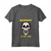 Donna Breakbeat Is My Jam - Teschio e cuffie Maglietta con Collo a V - Ideale per gli Amanti della Musica Breakbeat