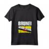 Emblema Bandiera Brunei Maglietta con Collo a V - Leggera e Classica - Mostra il tuo Orgoglio Nazionale