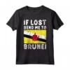 Brunei Bandiera Souvenir - Se perso mandami in Brunei Maglietta con HapTiger - Ideale per Amanti del Brunei e come Regalo Personalizzato