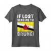 Brunei Bandiera Souvenir - Se perso mandami in Brunei Maglietta con HapTiger - Ideale per Amanti del Brunei e come Regalo Personalizzato