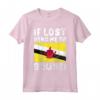 Brunei Bandiera Souvenir - Se perso mandami in Brunei Maglietta con HapTiger - Ideale per Amanti del Brunei e come Regalo Personalizzato