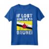 Brunei Bandiera Souvenir - Se perso mandami in Brunei Maglietta con HapTiger - Ideale per Amanti del Brunei e come Regalo Personalizzato