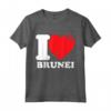 Bandiera a Cuore «I Love Brunei» Maglietta - Esibisci il tuo Orgoglio Nazionale del Brunei - Ideale per il Giorno dell'Indipendenza e Feste Nazionali