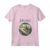 Donna Paesaggio del Brunei Art Deco Maglietta con Collo a V - Esplora la Bellezza del Brunei con Stile