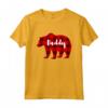 Daddy Bear - Abbigliamento Uomo Rosso e Nero - Maglietta Motivo a Quadri per Eventi di Famiglia - Regalo Padre e Abbinamento per Tutta la Famiglia