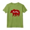 Daddy Bear - Abbigliamento Uomo Rosso e Nero - Maglietta Motivo a Quadri per Eventi di Famiglia - Regalo Padre e Abbinamento per Tutta la Famiglia
