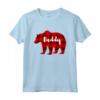 Daddy Bear - Abbigliamento Uomo Rosso e Nero - Maglietta Motivo a Quadri per Eventi di Famiglia - Regalo Padre e Abbinamento per Tutta la Famiglia