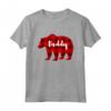 Daddy Bear - Abbigliamento Uomo Rosso e Nero - Maglietta Motivo a Quadri per Eventi di Famiglia - Regalo Padre e Abbinamento per Tutta la Famiglia