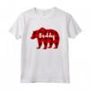 Daddy Bear - Abbigliamento Uomo Rosso e Nero - Maglietta Motivo a Quadri per Eventi di Famiglia - Regalo Padre e Abbinamento per Tutta la Famiglia