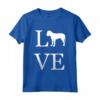I Love Bullmastiff Silhouette - Graphic Pet Maglietta per Amanti dei Cani - Design Originale in Bianco