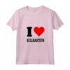 Donna Amo i Bullmastiffs - Maglietta con Collo a V e Cuore Rosso - Ideale per Amanti dei Cani