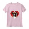 Donna Bullmastiff - Cuore carino cucciolo amante dei cani o proprietario di animali domestici Maglietta con Collo a V - Ideale per San Valentino e Amanti dei Cani