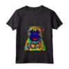 Donna Fantastico cane BullMastiff artistico divertente colorato Maglietta con Collo a V - Arte Pop Astratta - Ideale per Amanti dei Cani