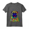 Donna Fantastico cane BullMastiff artistico divertente colorato Maglietta con Collo a V - Arte Pop Astratta - Ideale per Amanti dei Cani