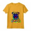 Donna Fantastico cane BullMastiff artistico divertente colorato Maglietta con Collo a V - Arte Pop Astratta - Ideale per Amanti dei Cani