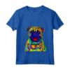 Donna Fantastico cane BullMastiff artistico divertente colorato Maglietta con Collo a V - Arte Pop Astratta - Ideale per Amanti dei Cani