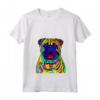 Donna Fantastico cane BullMastiff artistico divertente colorato Maglietta con Collo a V - Arte Pop Astratta - Ideale per Amanti dei Cani