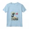 Burmilla Cat Kanagawa Onda Giapponese Divertente Surf Animale Maglietta con Collo a V - Regalo per Proprietari di Gatti Burmilla - Ideale per Natale, Ringraziamento o San Valentino