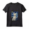 Donna Burmilla Cat Notte Stellata - Maglietta con Collo a V per Amanti dei Gatti - Regalo Unico per Natale, Ringraziamento o Compleanni