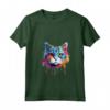 Donna Faccia di Gatto Burmilla Splash Art Colorata Maglietta con Collo a V - Design Gatto Unico e Vivace - Ideale per Amanti dei Gatti Burmilla