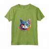 Donna Faccia di Gatto Burmilla Splash Art Colorata Maglietta con Collo a V - Design Gatto Unico e Vivace - Ideale per Amanti dei Gatti Burmilla